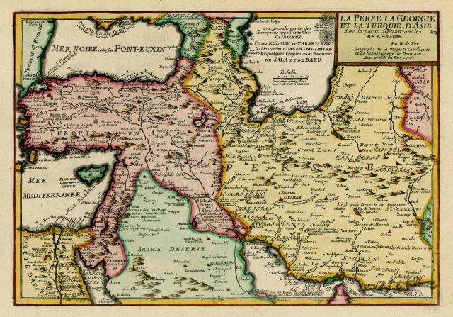 نقشه فرانسوي از ايران عصر صفوي مربوط به سال 1705